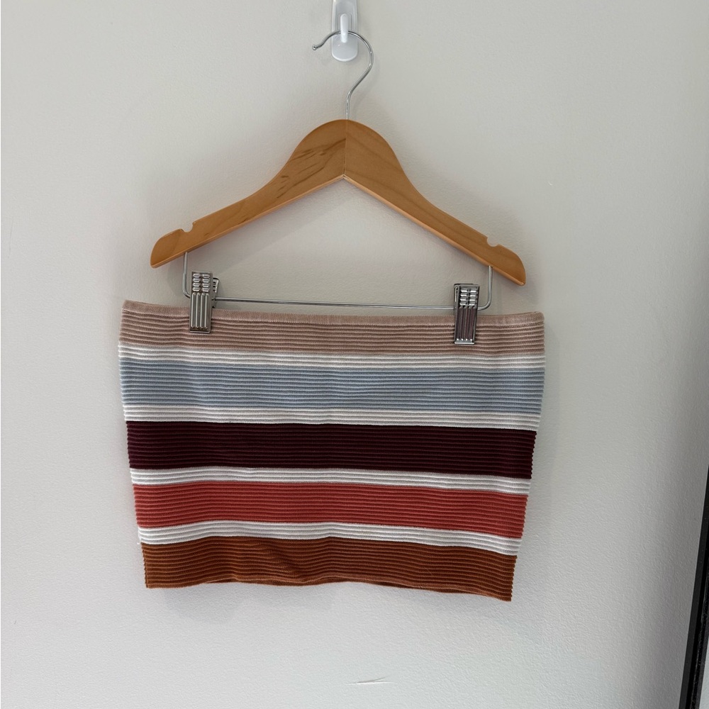 La Hearts Striped Tube Top in Earth Tones